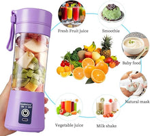 Load image into Gallery viewer, Portable Blender Cup,Electric USB Juicer Blender,Mini Blender Portable Blender For Shakes and Smoothies, juice,380ml, Six Blades Great for Mixing,light purple