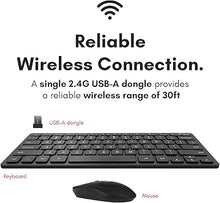 Load image into Gallery viewer, Macally Small Wireless Keyboard and Mouse Combo for PC - an Essential Work Duo - 2.4G - 78 Compact Key Cordless Mouse and Keyboard Combo with Mini Body and Quiet Click