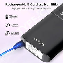 Load image into Gallery viewer, Lavinda 35000RPM Electric Nail Drill, Professional Cordless Nail Drill Machine Portable Rechargeable Nail Efile for Acrylic Gel Nails, Manicure Pedicure Polishing Shape Tools for Salon Home Use-Black