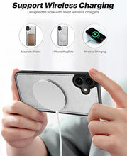 Load image into Gallery viewer, OCASE for iPhone 16 Case Detachable Wallet Case with Card Holder, 2 in 1 Pu Leather Flip Folio with RFID Blocking Stand Wrist Strap Shockproof Phone Cover 6.1 Inch 2024, Silvery