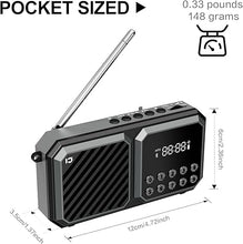 Load image into Gallery viewer, SHIDU Portable FM Radio with Bluetooth Speaker, Tf Card Player, Auto Scan Save Support USB AUX, Rechargeable Battery for Home, Camping, Outdoor