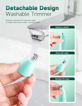 Load image into Gallery viewer, ZORAMI Rechargeable Ear and Nose Hair Trimmer - 2024 Professional Painless Eyebrow & Facial Hair Trimmer for Men Women, Powerful Motor and Dual-Edge Blades for Smoother Cutting Mint Green
