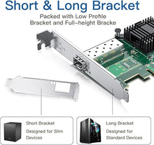 Load image into Gallery viewer, 10Gb SFP+ PCI-E Network Card NIC, Compare to Intel X520-DA1 (Intel E10G42BTDA), with Intel 82599EN Chip, Single SFP+ Port, PCI Express X8, Ethernet LAN Network Adapter Support Windows/Linux/VMware