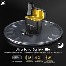 Load image into Gallery viewer, WAVLINK Wireless Lavalier Microphone for iPhone Android Vlog, Clip on Lapel Mic System & Lightning & USB-C Inputs & Battery Case for YouTube Facebook Live, Video Recording(1*TX+1*RX)