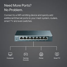 Load image into Gallery viewer, TP-Link TL-SG108 8 Port Gigabit Unmanaged Ethernet Network Switch, Ethernet Splitter Plug & Play Fanless Metal Design Shielded Ports Traffic Optimization
