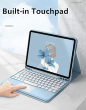 Load image into Gallery viewer, iPad Air2 iPad 5 iPad 6 Keyboard Case Touchpad Magnetic Detachable Bluetooth Keyboard Slim Smart case Round Key for iPad 5th 6th Generation 9.7'' (iPad Air2/iPad5/iPad6, Mint Green)