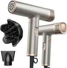 Load image into Gallery viewer, YAPOY Professional Hair Dryer with Diffuser Fast Drying 200 Million Ionic Blow Dryer with 110, 000 RPM High-Speed No Heat Damage Intelligent Thermo-Control Low Noise, Silver