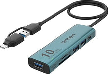 Load image into Gallery viewer, USB C USB A HUB, USB 3.2 GEN 2 10G Speed, USB A/USB C to USB A Adapter.with 3 USB A Ports(10G) and UHS-II SD/TF Ports, USB C UHS-II SD Card Reader Compatible with SD/SDHC/SDXC/Micro SD