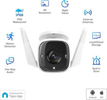 Load image into Gallery viewer, Tapo TP-Link 2K Security Camera Outdoor Wired, IP66 Weatherproof, Motion/Person Detection, Built-in Siren w/Night Vision, Cloud/SD Card Storage, 2-Way Audio, Works w/Alexa & Google Home C310