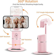 Load image into Gallery viewer, Mcbazel Auto Face Tracking Tripod, No App Required, Rechargeable Battery, 360° Rotation Phone Tracking Holder Face Body Phone Camera Mount for Live Vlog Streaming Video Chat - Pink