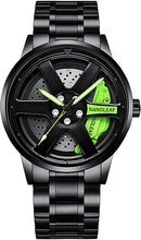 Load image into Gallery viewer, Car Wheel Watch, Stainless Steel Mens Wristwatch with Spinning Car Rim Hub Design, Japanese Quartz Movement, Water Resistant, Scratch Resistant Gifts for Car Enthusiasts