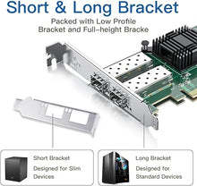 Load image into Gallery viewer, 10Gb SFP+ PCI-E Network Card NIC, with Intel 82599ES Chip, Dual SFP+ Ports, Compare to Intel X520-DA2 (Intel E10G42BTDA), PCI Express X8, Ethernet LAN Network Adapter Support Windows/Linux/VMware
