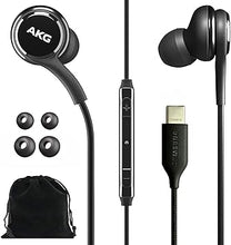 Load image into Gallery viewer, SAMSUNG AKG Earbuds for Galaxy S23 Ultra - Original USB Type C in-Ear Earbud Headphones with Remote & Mic - Braided - Includes Velvet Pouch - Black