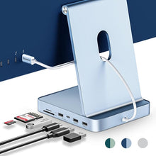 Load image into Gallery viewer, USB C Hub for iMac 24 inch 2021/2023, Minisopuru iMac USB Hub Support M.2 NVMe SSD, iMac Accessories for iMac M1/M3, iMac USB Adapter with USB C 10Gbps, USB A 3.2, SD/TF, M.2 SSD (Not Included), Blue.