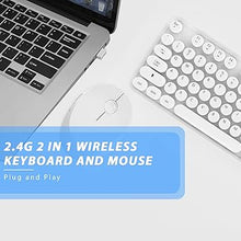 Load image into Gallery viewer, Wireless Keyboard Mouse Combo, 104 Keys Cute White Keyboard with Number Pad & Mouse for Windows, Computer, PC, Notebook, Laptop (White)