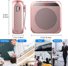 Load image into Gallery viewer, Portable Voice Amplifier for Teachers, 2200mAh Rechargeable Personal Amplifier Mic PA System Headset Microphone with Speaker for Teachers, Training, Meeting, Tour Guide, Yoga, Classroom (Black)