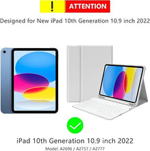 Load image into Gallery viewer, TQQ for iPad 10th Generation Case with Keyboard (10.9", 2022),iPad Keyboard Case for 10.9" 10th Gen, Detachable - Pencil Holder - Flip Stand Cover - Keyboard Case for iPad 10th Gen 10.9 inch 2022 Grey