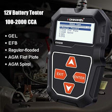 Load image into Gallery viewer, KONNWEI KW208 12V Car Battery Tester, 100-2000 CCA Load Tester Automotive Alternator Tester Digital Auto Battery Analyzer Charging Cranking System Tester for Truck Marine Motorcycle SUV Boat