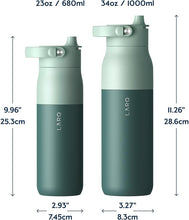 Load image into Gallery viewer, LARQ Bottle Swig Top 23oz - Insulated Stainless Steel Water Bottle With Built-In Silicone Handle | Thermos, BPA Free | Reusable Water Bottle for Sports, Gym, and Travel, Eucalyptus Green