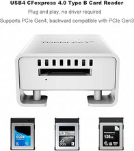 Load image into Gallery viewer, USB4 CFexpress 4.0 Type B Card Reader, 40Gbps Up to 5000MB/s, Built-in Turbo Cooling Fan?OTG Auxiliary Power Supply, Compatible with OWC Atlas Pro & ProGrade CFexpress 4.0 Type B