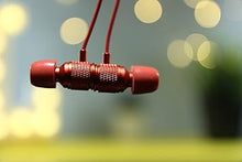 Load image into Gallery viewer, LUDOS Ultra Wired Earbuds in-Ear Headphones, 5 Years Warranty, Earphones with Microphone, Noise Isolating Ear Buds, Memory Foam for iPhone, Samsung, School Students, Kids, Women, Small Ears - Red