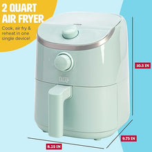 Load image into Gallery viewer, Tasty Personal Air Fryer, Healthier Meals in Minutes, Adjustable Temp Control up to 400°F, Easy-to-Use Design, Nonstick Basket and Tray Made without PFAS, PFOA, PFOS & PTFE, 900 Watts, 2-Quart, Aqua