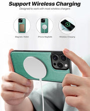 Load image into Gallery viewer, OCASE for iPhone 16 Pro Case Detachable Wallet Case with Card Holder, 2 in 1 Pu Leather Flip Folio with RFID Blocking Stand Wrist Strap Shockproof Phone Cover 6.3 Inch 2024, Green