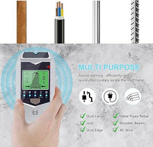 Load image into Gallery viewer, Stud Finder Wall Scanner, 5 in 1 Electronic Stud Sensor, Metal Detector Wall Scanner, Wall Wood Detector Scanner with LCD Display & Audio Alarm for Wood Metal Pipe Studs AC Wire Detection (Silver)