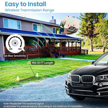Load image into Gallery viewer, Chtoocy Solar Wireless Driveway Alarm Sensor 1/2 Mile Driveway Alarms Outside Weatherproof Driveway Aler Motion, Vehicle Detecting Motion Alarms for Cars Only, Ignores Animals and People