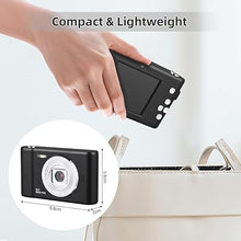 Load image into Gallery viewer, Acuvar 4K 50MP Digital Camera, Auto Focus Kids Camera Selfie with Front and Rear Dual Lenses, 32GB Card, 8X Digital Zoom, Compact Travel Vlogging Video Camera Gift for Kid Teen Beginner (Black)