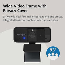 Load image into Gallery viewer, Kensington W1050 1080p Fixed Focus Wide Angle Webcam for Video Conference, Dual Stereo Mic, Software Control, Privacy Cover, Works with Microsoft Teams, Google Meet, Zoom and More (K80250WW)