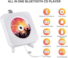 Load image into Gallery viewer, Portable CD Player with Bluetooth, Qoosea Wall Mountable CD Players Music Player Home Audio Boombox with Remote Control FM Radio Built-in HiFi Speakers LCD Display MP3 Headphone Jack AUX Input Output