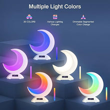 Load image into Gallery viewer, Touch Bedside Table Lamp with Time Alarm Clock, RGB Adjustable Light with Bluetooth, with Scene Mode and Music Mode, Warm White LED Moon Light, Suitable for Home Decoration, Bedroom Living Room Desk.