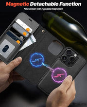 Load image into Gallery viewer, OCASE for iPhone 16 Pro Max Case Detachable Wallet Case with Card Holder, 2 in 1 Pu Leather Flip Folio with RFID Blocking Stand Wrist Strap Shockproof Phone Cover 6.9 Inch 2024, Graphite