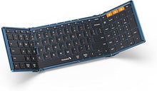 Load image into Gallery viewer, ProtoArc Foldable Bluetooth Keyboard, XK01 Folding Wireless Portable Keyboard with Number Pad, Full-Size Travel Keyboard for Windows iOS Android Tablet Smartphone Laptop PC - Dark Blue