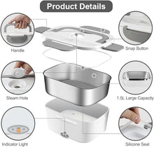 Load image into Gallery viewer, FVW Electric Lunch Box Food Heater, 3 in 1 Portable Food Warmer Lunch Box for Car & Home, Leak Proof, Lunch Heating Microwave with 304 Stainless Steel Container 1.5 L, 110V/12V/24V