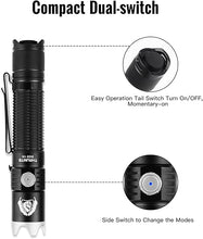 Load image into Gallery viewer, ThruNite BSS V6 Black Scout Survival Customized Edition EDC Flashlight, USB-C Rechargeable LED Flashlight, High 2000 Lumens, 6 Light Modes, Dual Switches Bright Flashlights, Black - CW