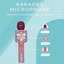 Load image into Gallery viewer, Sing-Along Bling Bluetooth Karaoke Microphone and Bluetooth Stereo Speaker All-in-One (Pink Bling)