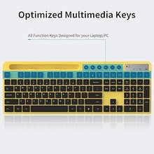 Load image into Gallery viewer, Wireless Keyboard and Mouse Combo, MARVO 2.4G Ergonomic Wireless Computer Keyboard with Phone Tablet Holder, Silent Mouse with 6 Button, Compatible with MacBook, Windows (Yellow)