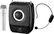 Load image into Gallery viewer, Voice Amplifier with 2 Wireless Mics, 25W High Capacity 5200mAh Personal Voice Amplifier Portable Pa System Megaphone Bluetooth Speaker,Wireless Microphone System for Teaching, Fitness, Outdoor