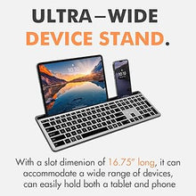 Load image into Gallery viewer, X9 Full Size Bluetooth Keyboard with Phone Holder - (2.4G + BT) - Rechargeable Multi Device Keyboard w/Copilot Key and AI for iPhone, Tablet, PC, Mac, iOS, Android - Backlit Wireless Keyboard - Gray