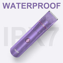 Load image into Gallery viewer, OLOV Electric Body Hair Trimmer - Groin Trimmer for Men - Bikini Trimmer Women - Wet/Dry Shaver Groomer, Replaceable Ceramic Blade Heads, USB Recharge Dock, Waterproof Hygiene Razor, Bright Purple