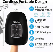 Load image into Gallery viewer, Daiwa Felicity Hand Massager Machine - FSA HSA Eligible Rechargeable Compression Therapy Massage assists Carpal Tunnel and Arthritis Pain Relief - 15 Minute Off Timer