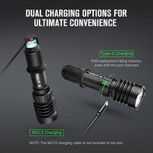 Load image into Gallery viewer, OLIGHT Warrior X 4 Rechargeable Tactical Flashlight 2,600 High Lumens with 630 Meters Long Range Thrower, Powerful Tail-Switch Light with USB-C Charging, Dual-Output for Daily and Tactical Use(Black)