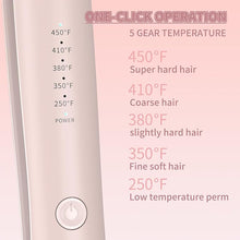 Load image into Gallery viewer, 1 inch Hair Straightener Iron Ceramic Flat Iron 450 Degrees Hair Straightener and Curler 2 in 1 15s Fast Heat Straightening Iron for Hair (Pink)