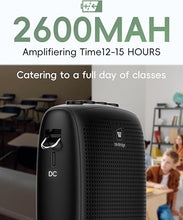 Load image into Gallery viewer, Mini Personal Wireless Voice Amplifier with 2 Bluetooth Microphones- 15W Rechargeable Pa Speaker System for Teachers, Coaches & Public Speaking