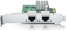 Load image into Gallery viewer, 2.5GBase-T PCI Express Network Adapter, with Realtek RTL8125BG Controller, Dual RJ-45 Port, PCIe 2.1 x1, Support Windows/Windows Server/Ubuntu/Centos/Debian/Linux/Vmware
