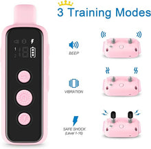 Load image into Gallery viewer, Bousnic Dog Shock Collar for 2 Dogs - (8-120lbs) Waterproof Rechargeable Electric Dog Training Collar with Remote for Small Medium Large Dogs with Beep Vibration Safe Shock Modes(Pink)