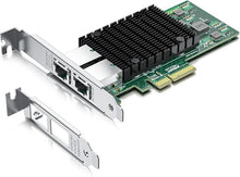 Load image into Gallery viewer, 10Gb RJ45 PCI-E Network Card NIC, Compare to Intel X550-T2, with Intel X550-AT2 Chip, Dual RJ45 Ports, PCI Express 3.0 X4, Ethernet Converged Network Adapter Support Windows/Linux/VMware Esxi