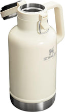 Load image into Gallery viewer, Stanley Classic Easy-Pour Insulated Growler Keeps Beer Cold & Carbonated made with Stainless Steel Interior, Durable Exterior Coating & Leak-Proof Lid, Easy to Carry Handle, 64 Oz, Cream Gloss